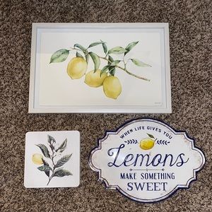 Lemon themed wall decor